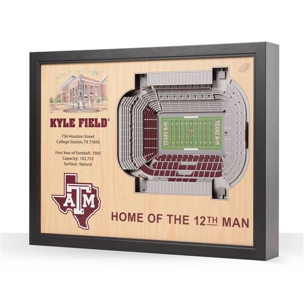 Texas A&M Aggies  25 Layer Stadium View 3D Wall Art