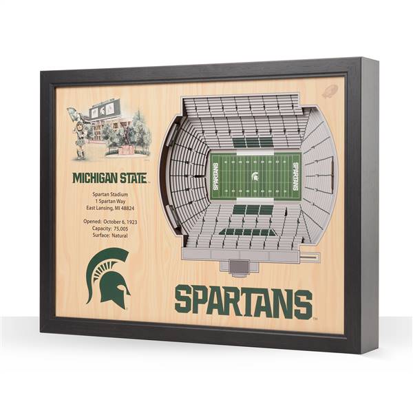 Michigan State Spartans  25 Layer Stadium View 3D Wall Art