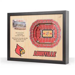 Louisville Cardinals  25 Layer Stadium View 3D Wall Art