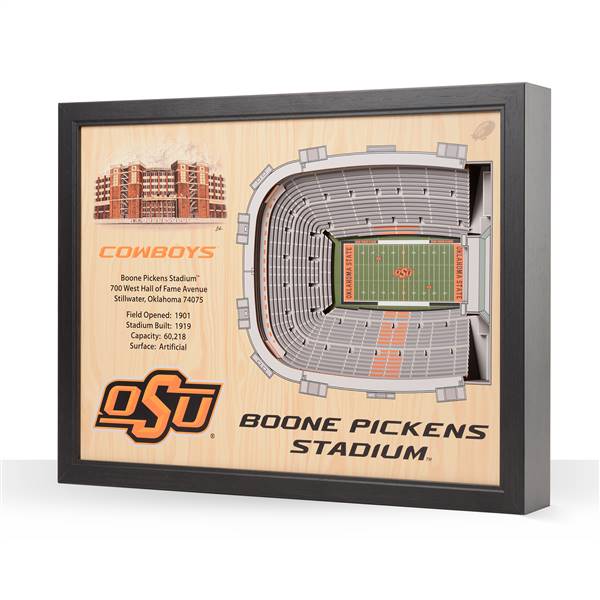 Oklahoma State Cowboys  25 Layer Stadium View 3D Wall Art