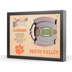 Clemson Tigers  25 Layer Stadium View 3D Wall Art