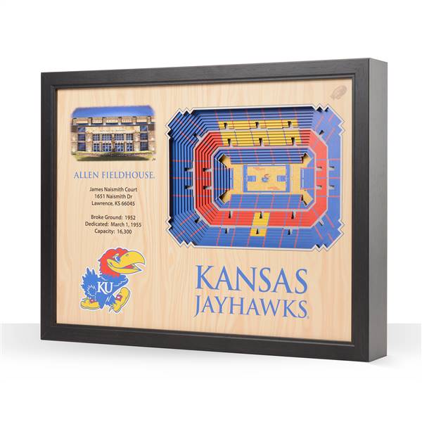 Kansas Jayhawks  25 Layer Stadium View 3D Wall Art