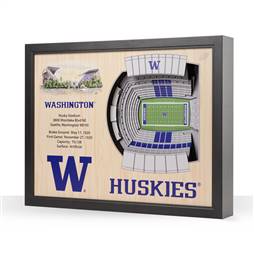 Washington Huskies  25 Layer Stadium View 3D Wall Art