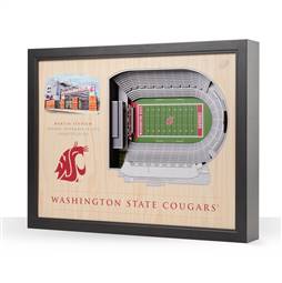 Washington State Cougars 25 Layer Stadium View 3D Wall Art