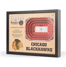 Chicago Blackhawks  25 Layer Stadium View 3D Wall Art