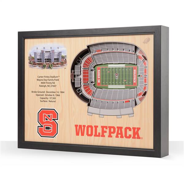 NC State Wolfpack  25 Layer Stadium View 3D Wall Art