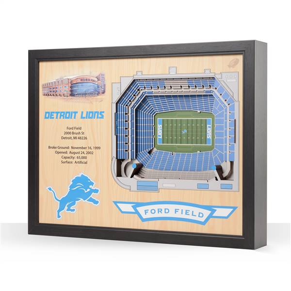 Detroit Lions  25 Layer Stadium View 3D Wall Art