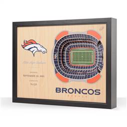 Denver Broncos  25 Layer Stadium View 3D Wall Art