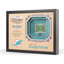 Miami Dolphins  25 Layer Stadium View 3D Wall Art
