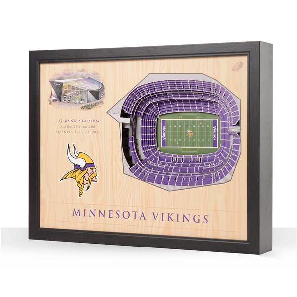 Minnesota Vikings  25 Layer Stadium View 3D Wall Art