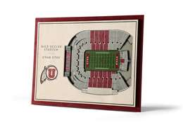 Utah Utes 5 Layer 3D Stadium View Wall Art