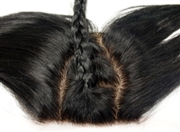 100% Virgin Brazilian Human Hair Silk Based Natural Wave Closure 12"