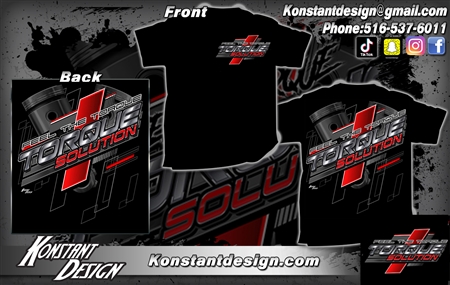 Torque Solution  Apparel: Unisex T-Shirt Logo Graphic w/ Piston Design