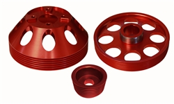 Torque Solution Lightweight Water Pump, Crank and Alternator Pulley Combo (Red): Hyundai Genesis Coupe 3.8 2010+