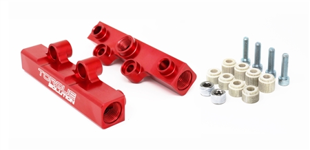 Torque Solution V2 Top Feed Fuel Rails (Red): Subaru WRX 02-14, STI 07-20, LGT 08-12, FXT 06-13