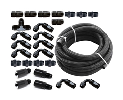 Torque Solution Braided Fuel Line Kit for -6 Aeromotive FPR and Flex Fuel Kit: Subaru WRX 02-14, STI 07-18, LGT 07-12, FXT 06-13