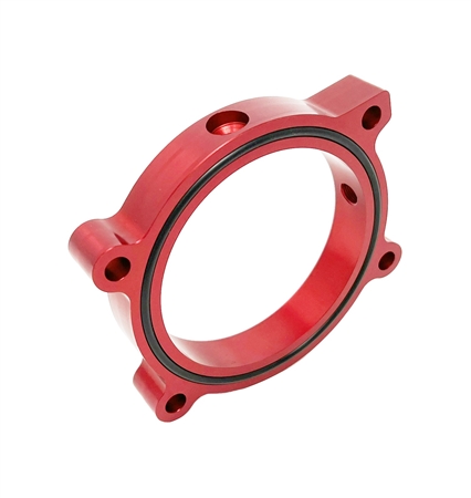 Torque Solution Throttle Body Spacer (Red): Chevy Camaro 2010-2014 6.2L