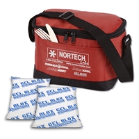 Nortech Lunch Cooler Bag with (2) 4" x 6" Gel Blox Cold Shipping Packs