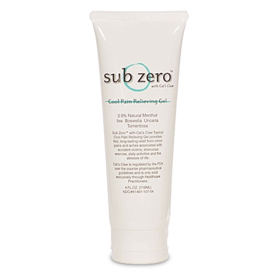 Sub Zero Pain Relieving Gel with Cat's Claw, 4 oz.