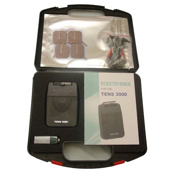 TENS 3000 DIGITAL TENS UNIT. BATTERY, LEADWIRES, CASE & ELECTRODES INCLUDED