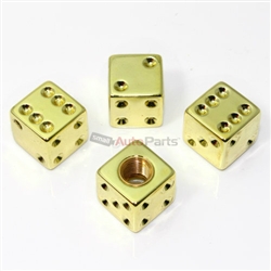 Yellow Gold Dice Tire Valve Stem Caps