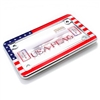 USA Flag Chrome Motorcycle License Plate Frame