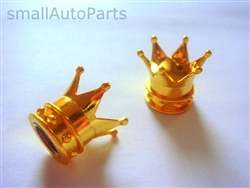 Yellow Gold Crown Tire Valve Stem Caps