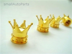 Yellow Gold Crown Tire Valve Stem Caps