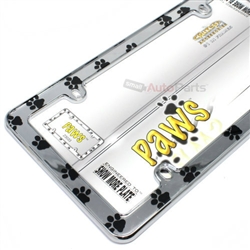Animal Paws Plastic Chrome License Plate Tag Frame for Auto-Car-Truck