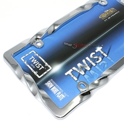Twist Metal Chrome License Plate Tag Frame for Auto-Car-Truck