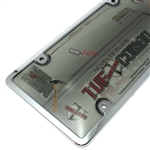 Chrome Plastic License Plate Tag Frame + Smoke Tinted Shield Cover for Car-Truck