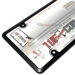 Black Plastic License Plate Tag Frame + Clear Tough Shield Cover for Car-Truck