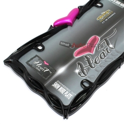Black Twist Pink Heart License Plate Tag Frame for Auto-Car-Truck