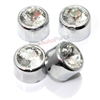 4 Chrome Diamond Bling License Plate Fastener Screw Bolt Caps for Car-Truck-Bike