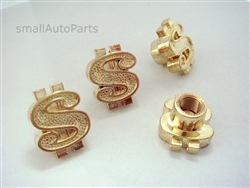 Yellow Gold Dollar Sign Tire Valve Stem Caps