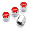 Ford Lightning Red Logo Chrome ABS Tire Valve Stem Caps