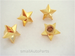 Yellow Gold Star Tire Valve Stem Caps