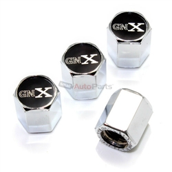 (4) Buick GNX Logo Chrome ABS Car Tire/Wheel Air Pressure Stem Valve Caps Covers