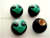 Green Alien Ball Tire Valve Stem Caps