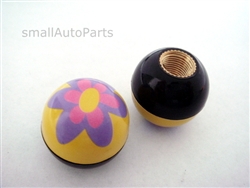 Purple Flower Ball Tire Valve Stem Caps