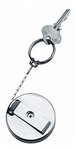 Retractable Metal Chrome 2" Key ChainRing with Pull Reel 24" cord + Belt Clip