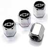 Chevy Silver Bowtie Logo Chrome ABS Tire Valve Stem Caps