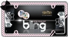 Chrome/Black/Pink Retro Polka Dots Bling License Plate Frame for USA Car-Truck