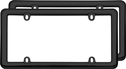 (2) Simple Nouveau Black Plastic License Plate Tag Frames for USA Car-Truck-SUV