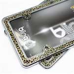 2 Luxury Leopard Gold/Chrome/Black License Plate Bling Frames for Car-Truck-SUV