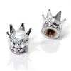 2 Motorcycle Chrome Silver Crown Clear Bling Diamond Tire/Wheel Stem Valve Caps