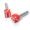 2 Custom Red Dice Interior Door Lock Knobs Pins for Car-Truck-HotRod-Classic