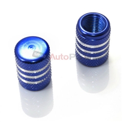 Blue Aluminum Chrome Stripes Tire Valve Stem Caps