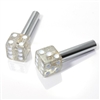 2 Clear Glitter Dice Interior Door Lock Knobs Pins for Car-Truck-HotRod-Classic