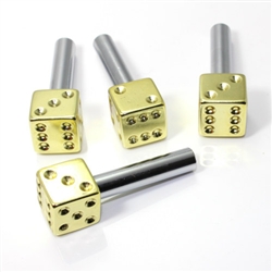 4 Yellow Gold Dice Interior Door Lock Knobs Pins for Car-Truck-HotRod-Classic